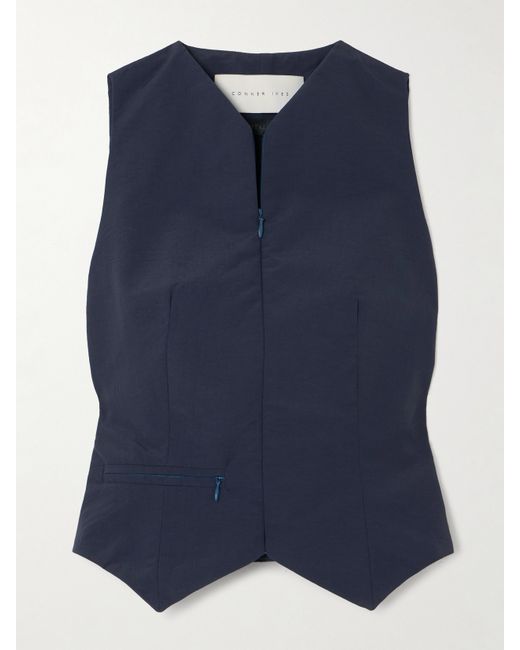 Conner Ives Recycled-twill Vest Navy