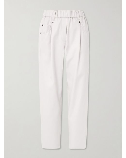 Brunello Cucinelli Cotton-blend Twill Tapered Pants