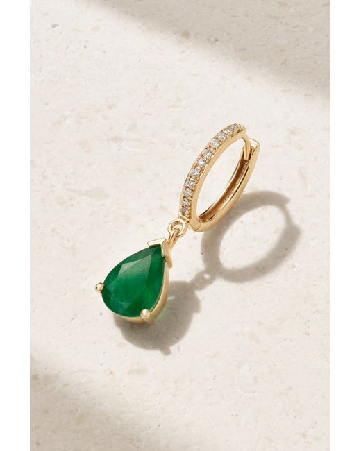 42 Suns 14-karat Gold Emerald And Laboratory-grown Diamond Single Earring