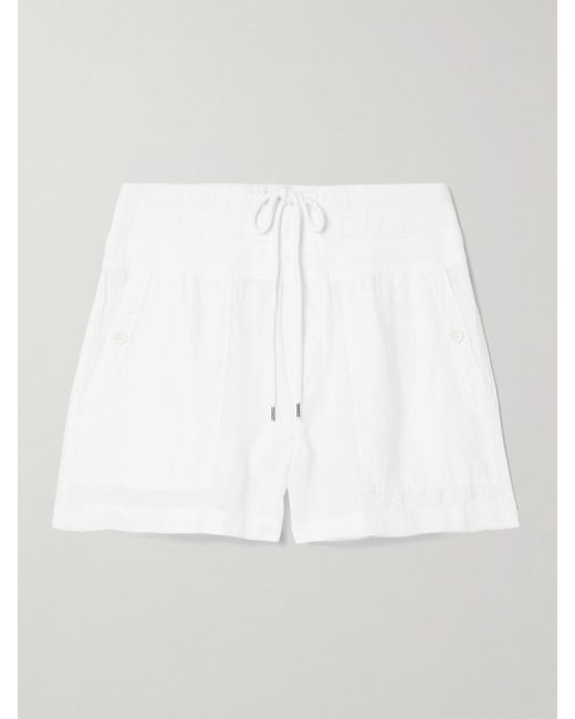 James Perse Cotton Jersey-trimmed Linen Shorts