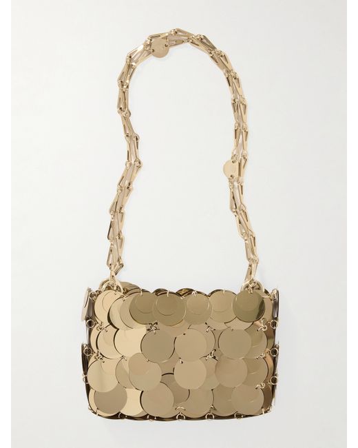Rabanne Sparkle Nano Paillette-embellished Metallic Twill Shoulder Bag