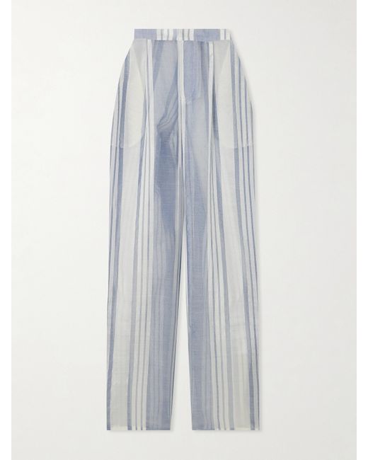 Admona Nur Striped Gauze Straight-leg Pants
