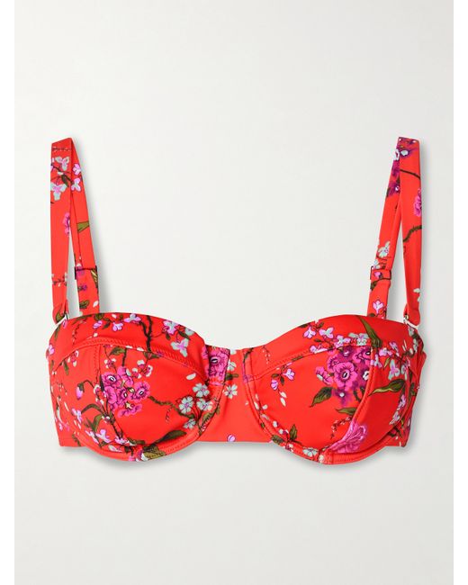 Erdem Floral-print Underwired Bikini Top small