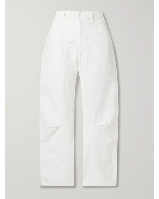 Nili Lotan Shon Cotton-blend Twill Tapered Pants