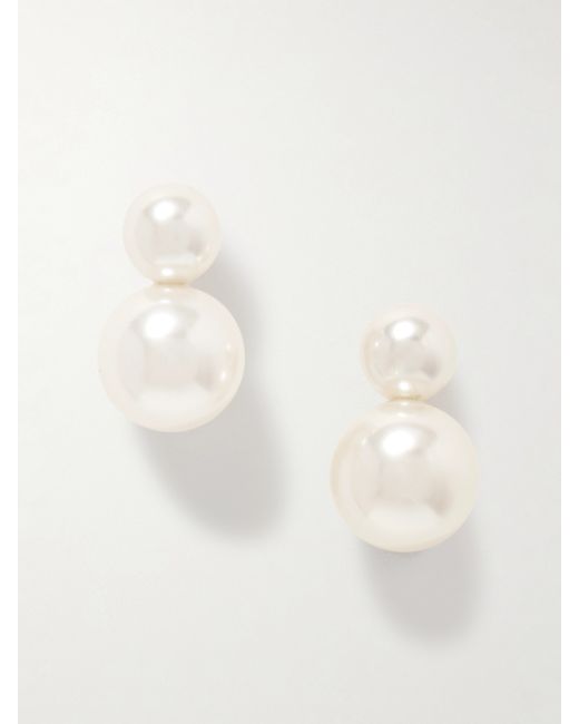 Jennifer Behr Iris Gold-tone Faux Pearl Earrings