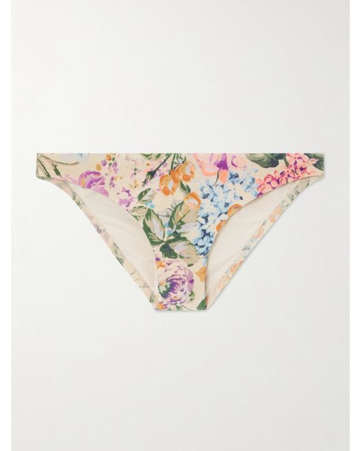 Zimmermann Halliday Floral-print Bikini Bottom