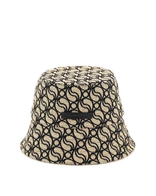 Stella McCartney S-Wave Woven Straw Bucket Hat
