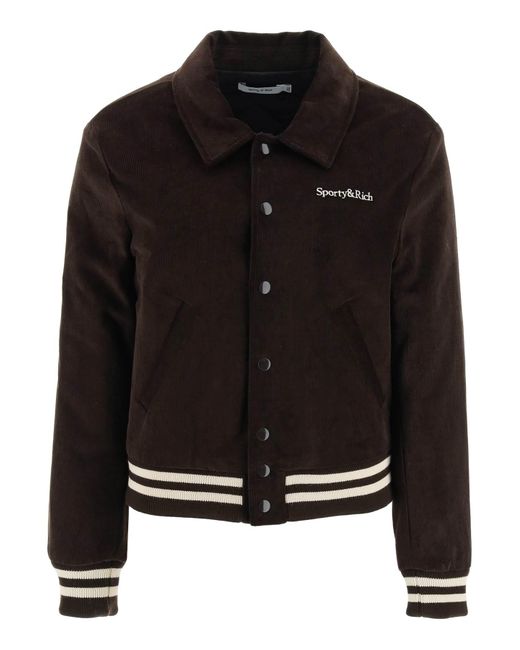 Sporty & Rich Corduroy Varsity Jacket