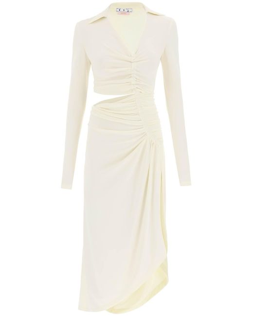 Off-White Asymmetric Cut-Out Jersey Dress
