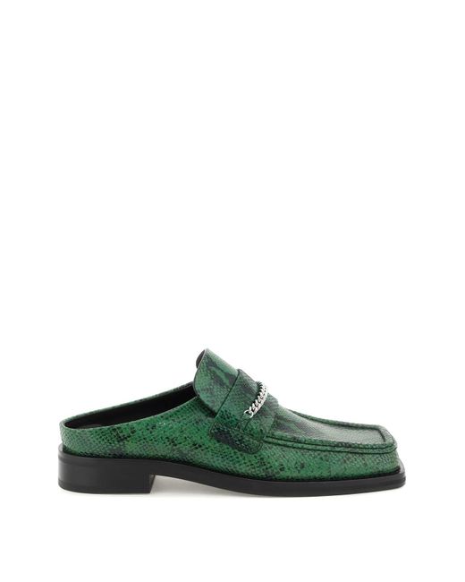Martine Rose Piton-Embossed Leather Loafers Mules