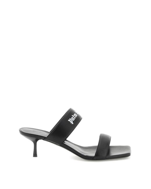 Palm Angels Leather Mules With Logo