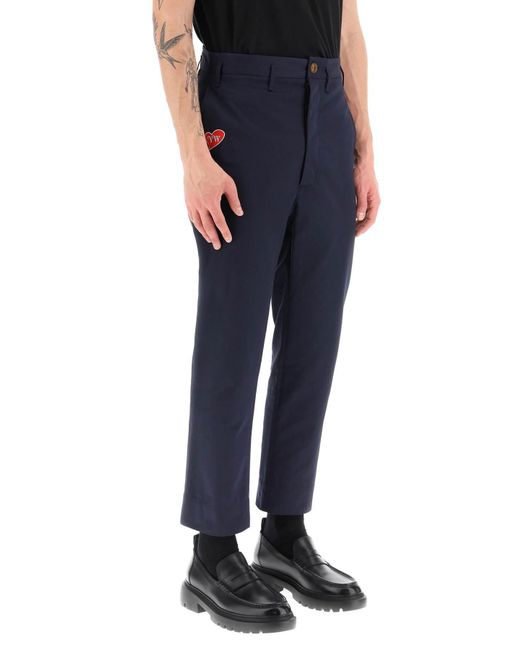 Vivienne Westwood Cropped Cruise Pants Featuring Embroidered Heart-Shaped Logo