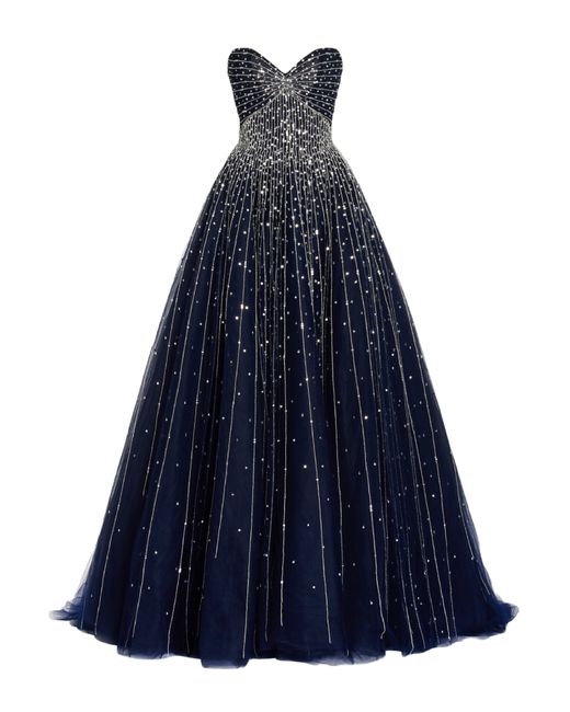 Monique Lhuillier Embellished Strapless Ball Gown