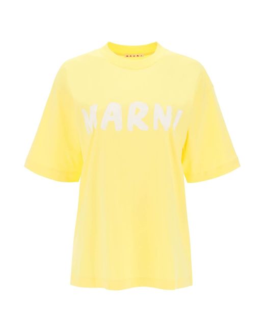 Marni T-shirt with maxi logo print