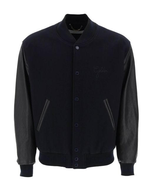 Golden Goose Aleandro bomber jacket with leather sleeves