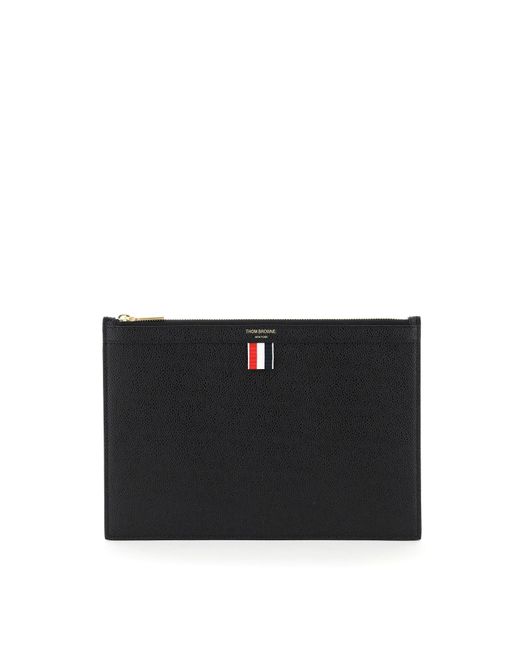 Thom Browne Leather medium document holder pouch