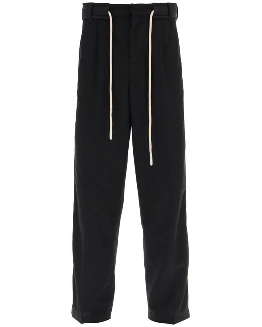 Palm Angels Drawstring Cotton Pants With Side Bands