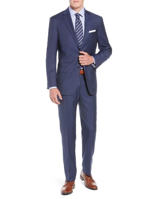 Hart Schaffner Marx New York Classic Fit Check Wool Suit