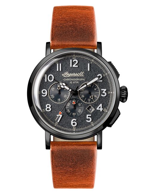 Ingersoll Watches Ingersoll St. John Chronograph Leather Strap Watch 44Mm