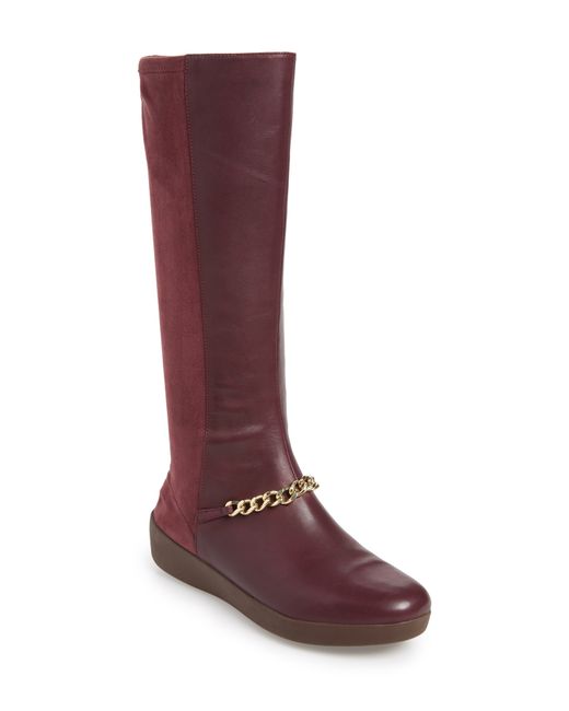 FitFlop Fifi Knee High Boot Burgundy