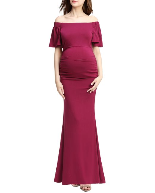 Kimi and Kai Abigail Off The Shoulder Maternity Dress