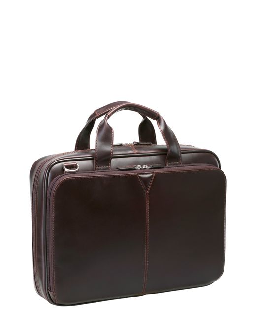 Johnston & Murphy Leather Briefcase Brown