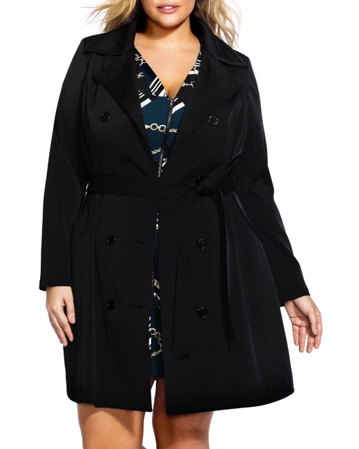 City Chic Plus Lace-Up Trench Coat
