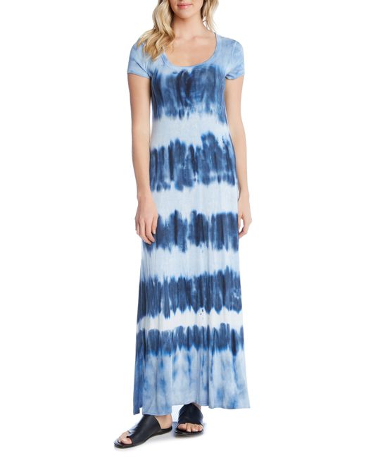 Karen Kane Tie-Dye Maxi Dress Blue