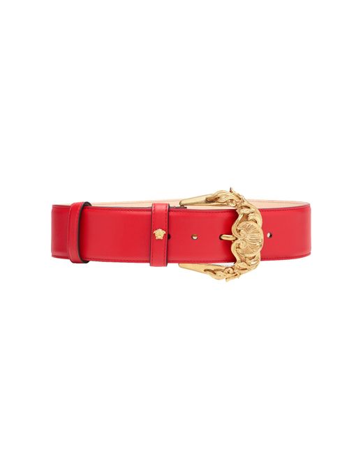 Versace First Line Baroque Buckle Leather Belt