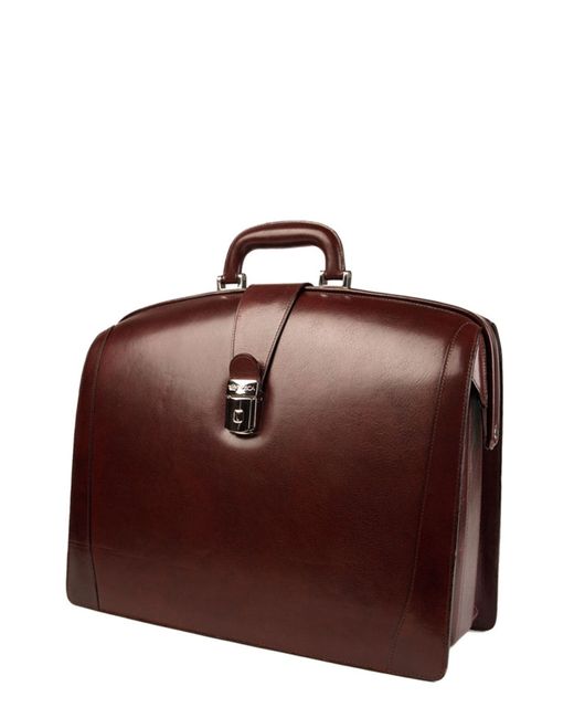 Bosca Triple Compartment Leather Briefcase