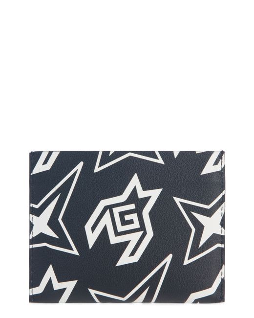 Givenchy Cosmic Star Print Leather Card Case Black