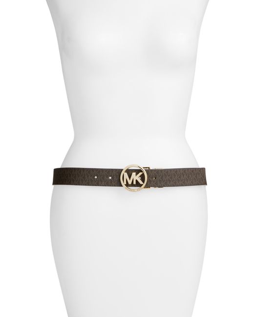 Michael Michael Kors Logo Reversible Leather Belt