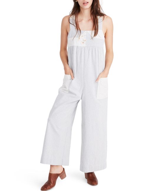Madewell X The New Denim Project Patchwork Wide Leg Jumpsuit
