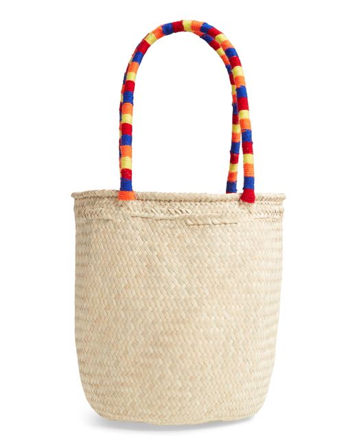 Brixton Leah Woven Straw Tote Brown
