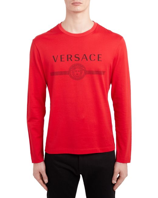 Versace First Line Logo Long Sleeve T-Shirt