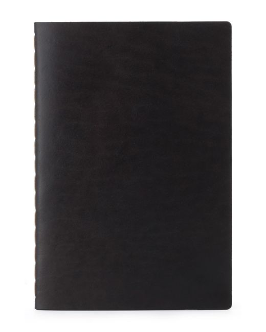 Ezra Arthur Medium Leather Notebook Black