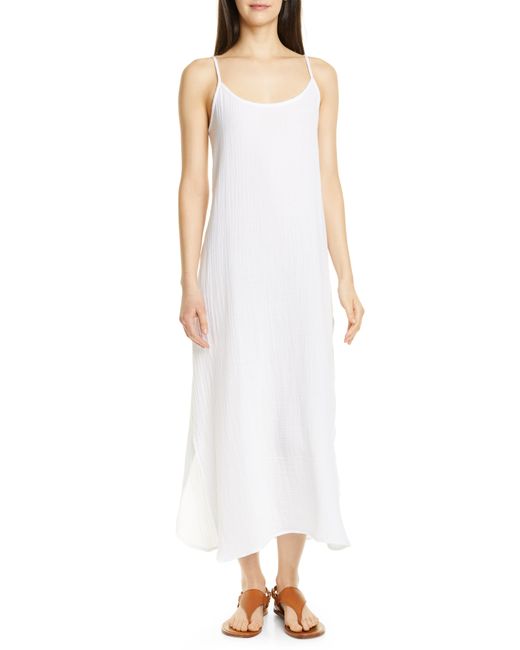 Eileen Fisher Petite Sleeveless Organic Cotton Maxi Dress Medium