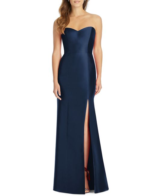 Alfred Sung Sateen Twill Strapless Trumpet Gown