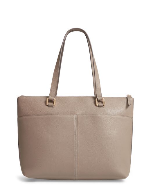 Nordstrom Lexa Pebbled Leather Tote Grey