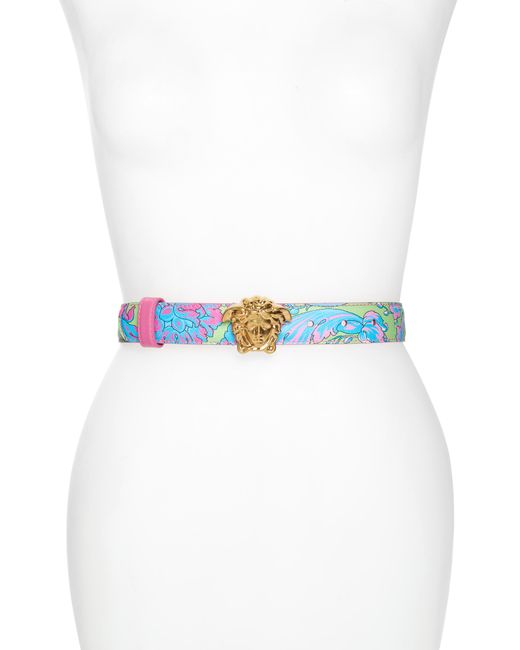 Versace First Line Versace Floral Tribute Leather Belt