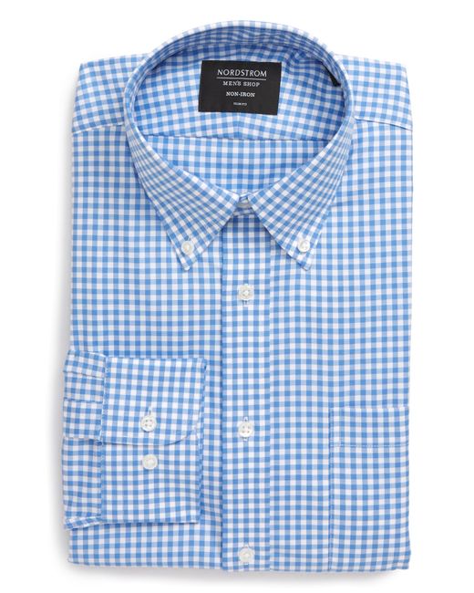 Nordstrom Men's Shop Trim Fit Non-Iron Gingham Dress Shirt