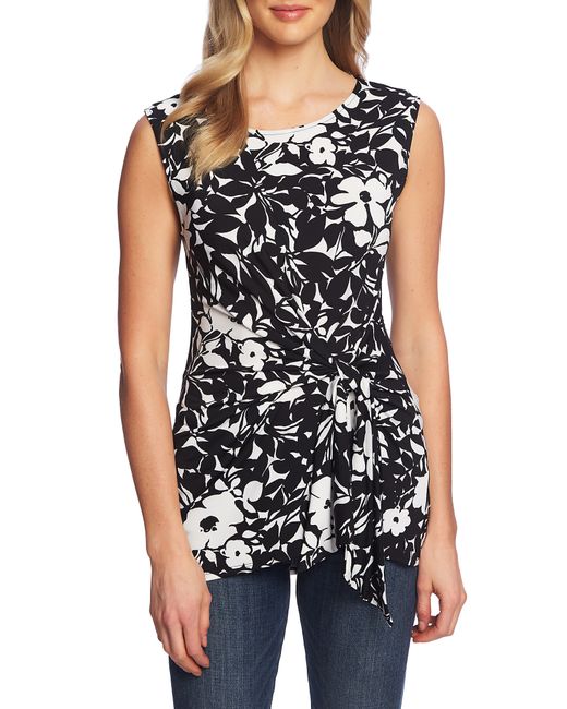 Chaus Floret Tracings Ruched Sleeveless Top