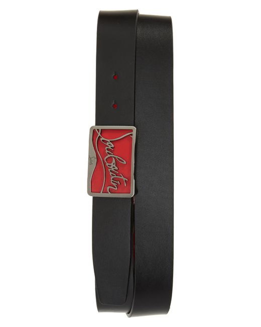Christian Louboutin Ricky Logo Buckle Leather Belt One