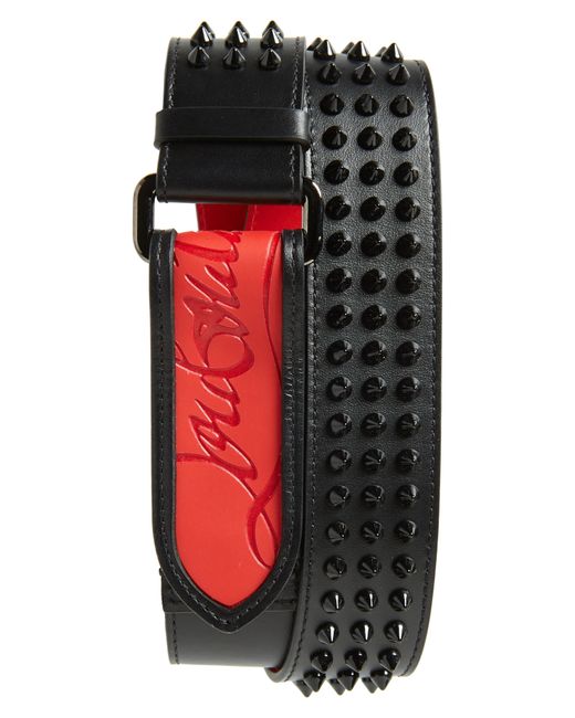 Christian Louboutin Studded Leather Belt Black/