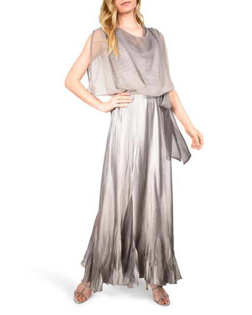 Komarov Cowl Neck Popover Gown Grey