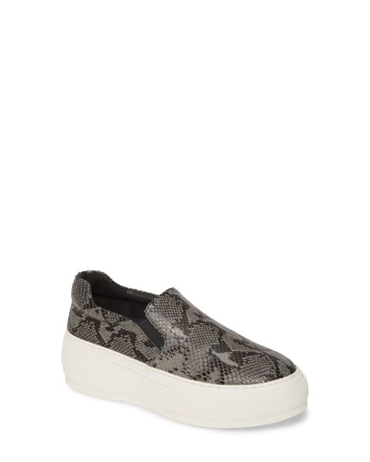 J Slides Cleo Platform Slip-On Sneaker Grey