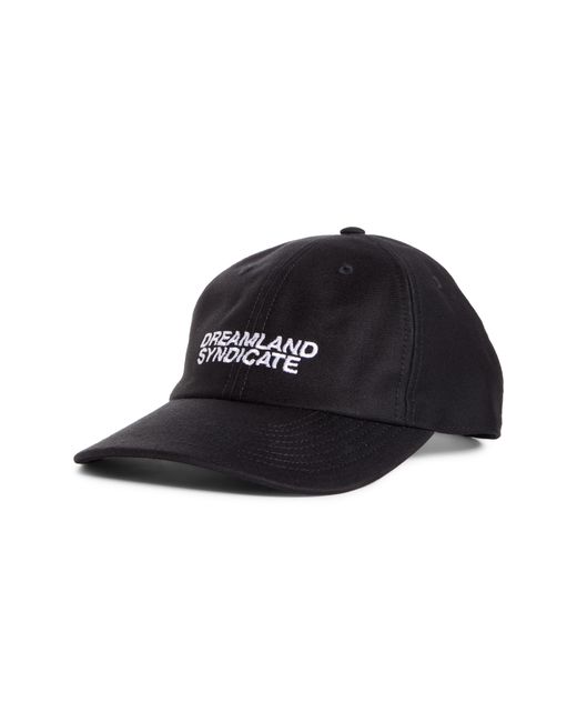 Dreamland Syndicate Logo Embroidered Baseball Cap Black
