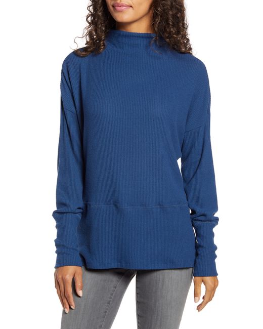 CaslonR Caslon Rib Funnel Neck Sweater X-Small Blue