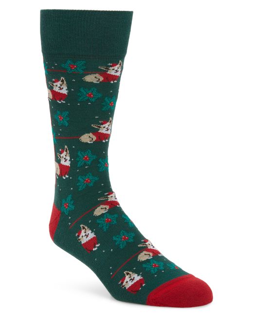 Nordstrom Men's Shop Santa Dog Socks One