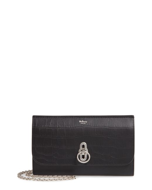 Mulberry Amberley Matte Croc Embossed Leather Clutch